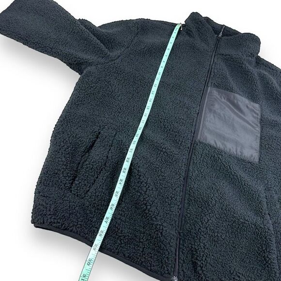 INC International Concepts Sherpa Jacket Mens Size Large L Black Full Zip Fleece - Picture 11 of 12